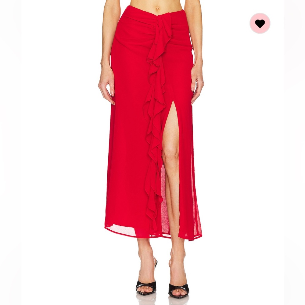 Bardot Vibrant Red Midi Skirt